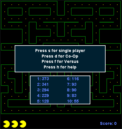 Screenshot Of Pacman Main Menu