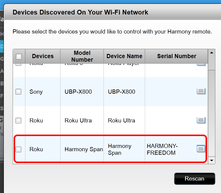 MyHarmony Desktop Software, Harmony Span appearing