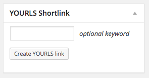 Metabox to create YOURLS link with optional keyword field