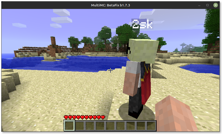 Ingame screenshot with working skin and cape.