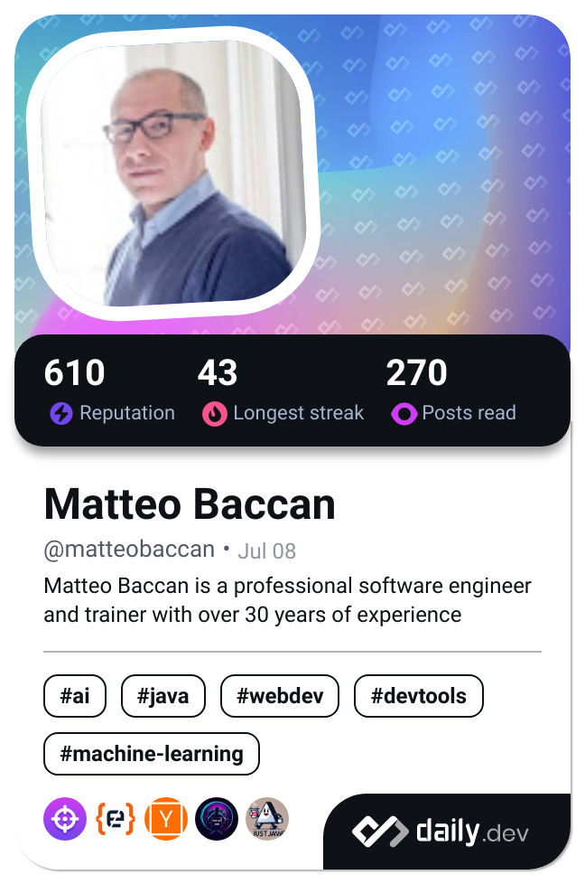 Matteo Baccan's Dev Card