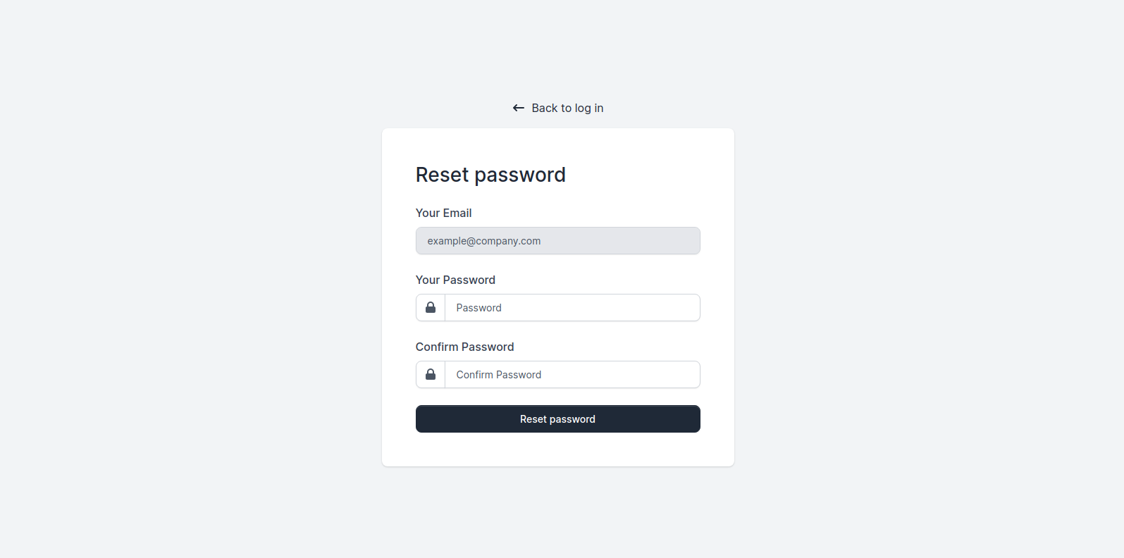 Reset password