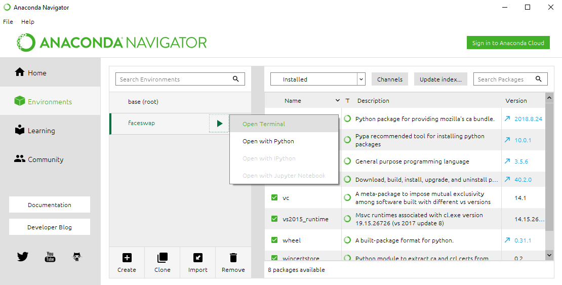 Anaconda enter virtual env