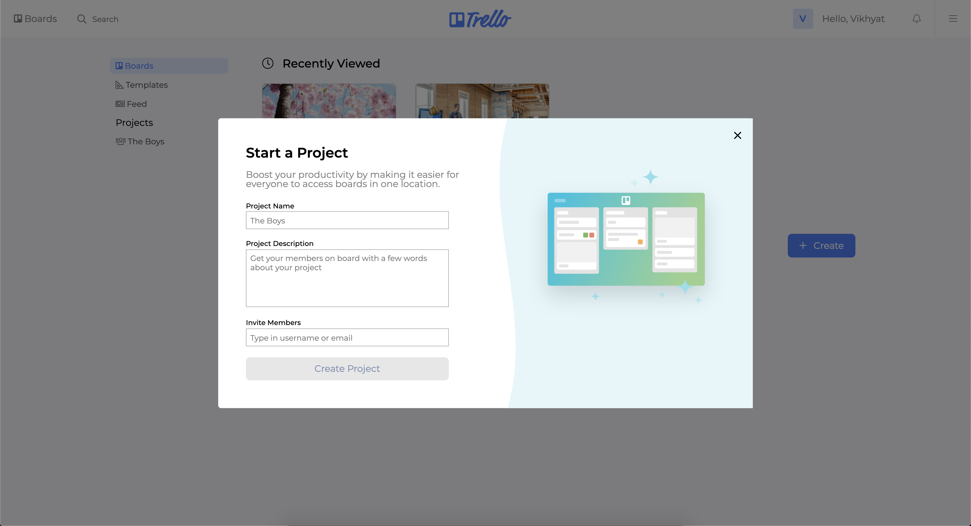 Create Project Modal