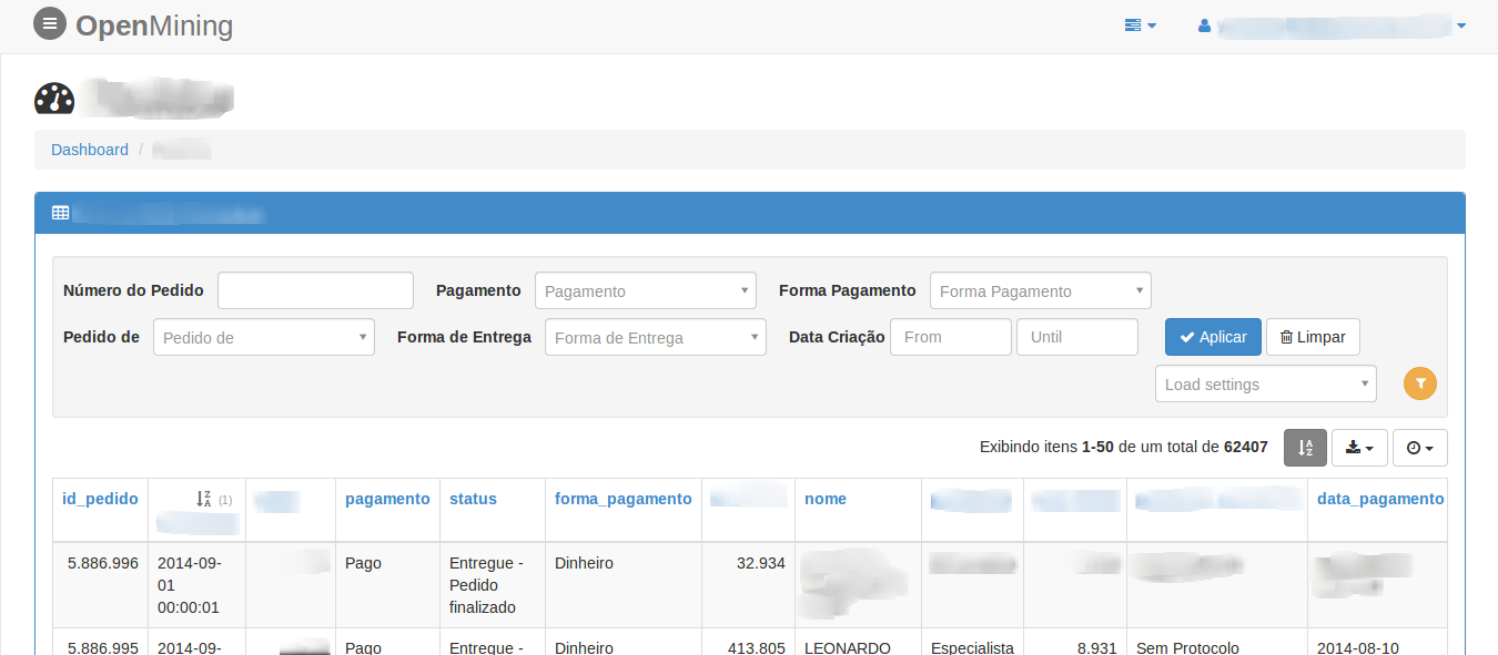 Dashboard Widgets OpenMining