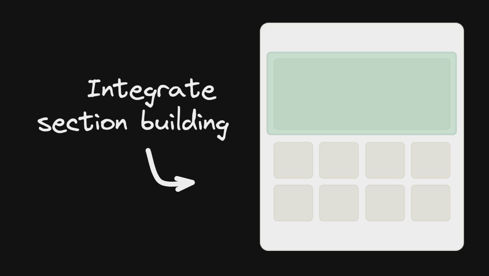 CTA to integrate section buliding