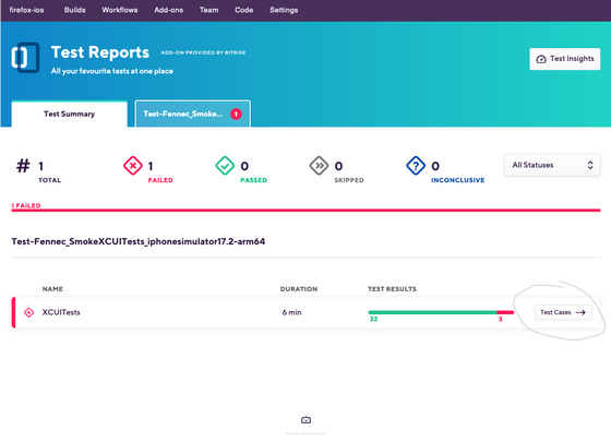 Screenshot from Bitrise