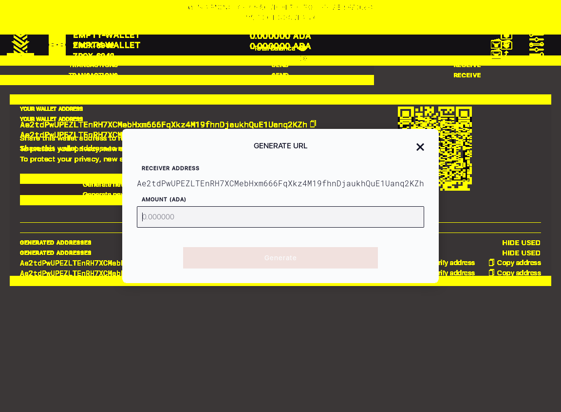 Ensure user can generate a wallet URI and copy it to clipboard IT107/5_9-I click on generate payment URL button.png