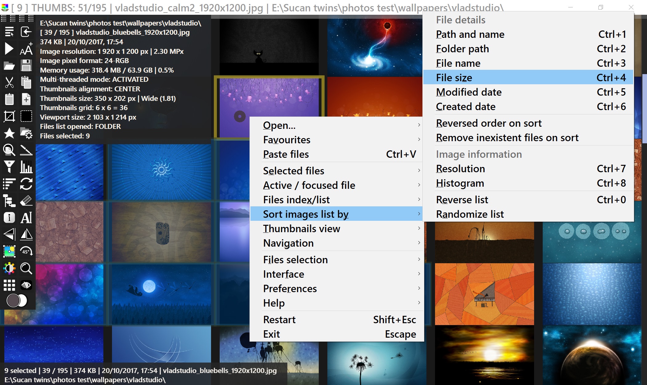 Quick Picture Viewer - thumbnails list screenshot