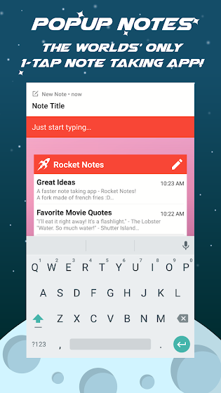 Rocket Notes Popup Quick Note