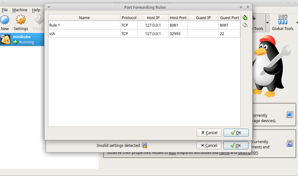 Virtualbox port forwarding