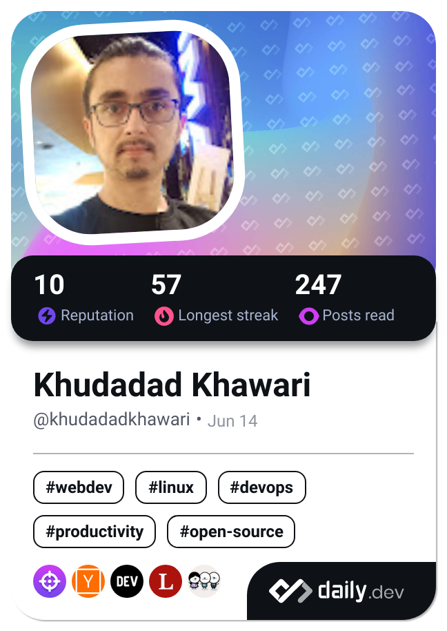 Khudadad Khawari's Dev Card