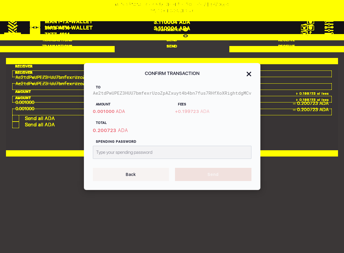 User can send funds from one Yoroi wallet to another IT54/8_27-I see send money confirmation dialog.png