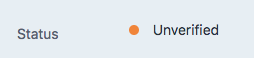 Screenshot of an 'Unverified' user status