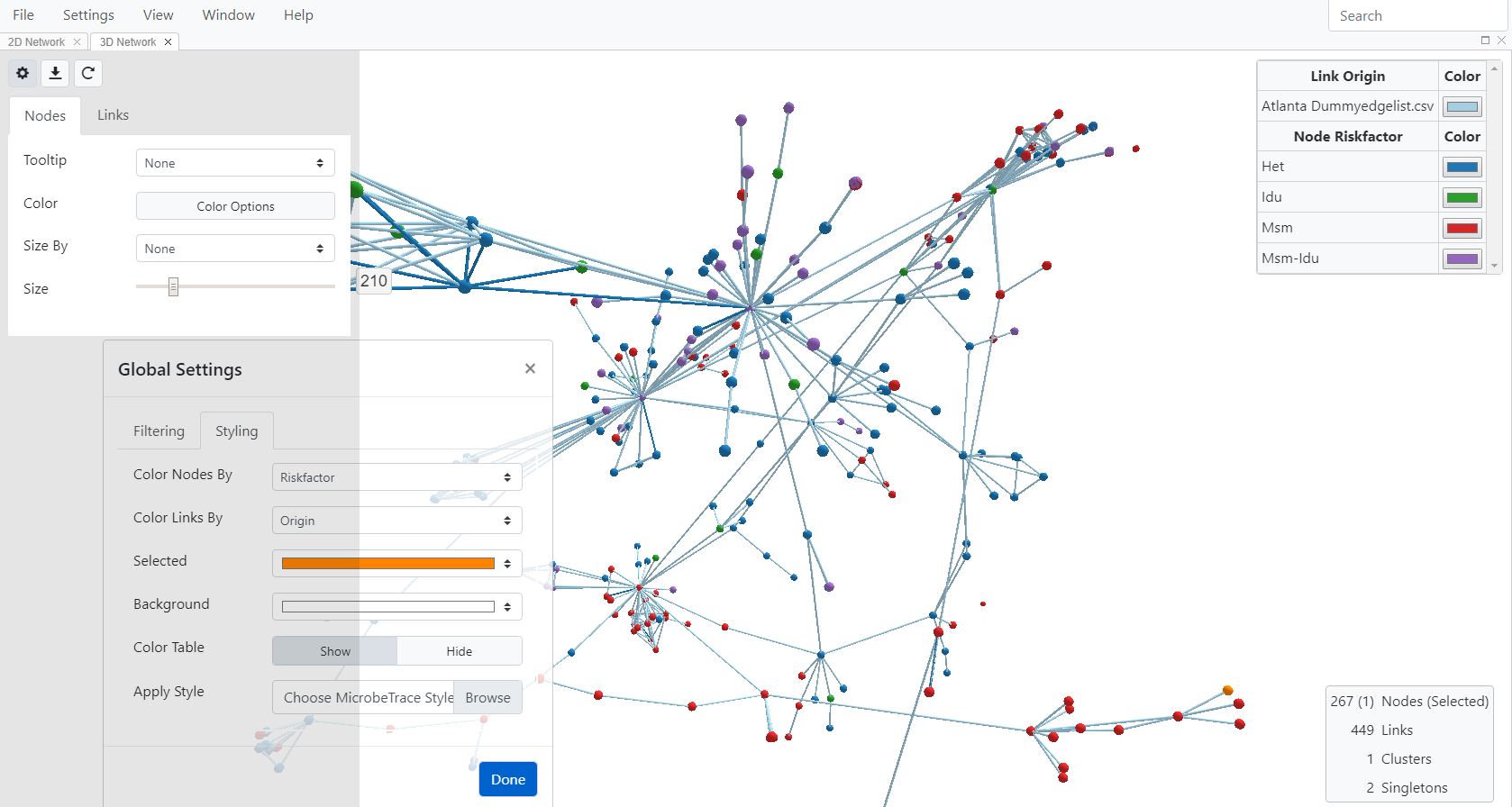 3D network colored