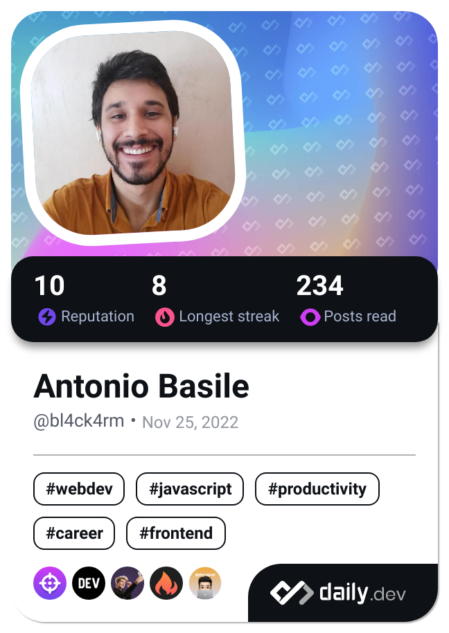 Antonio Basile's Dev Card