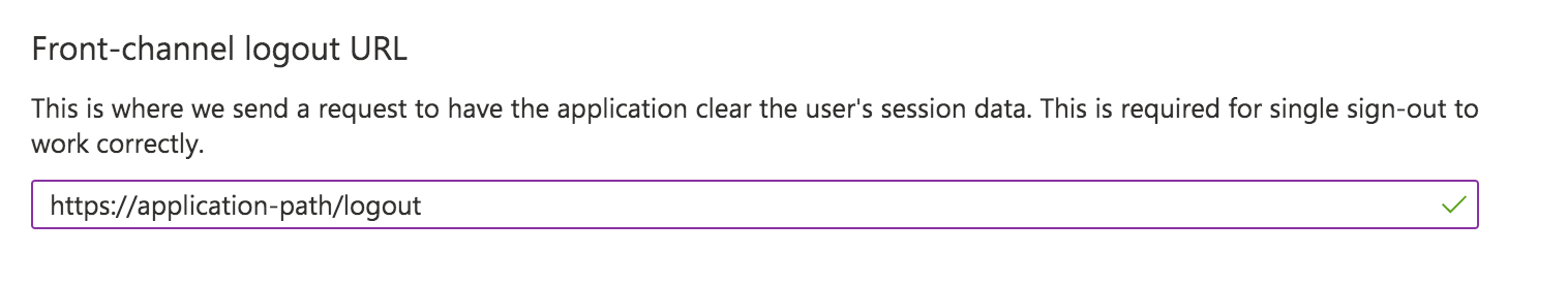 Azure logout-url screenshot
