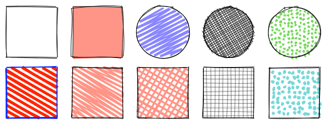 Rough.js fill examples