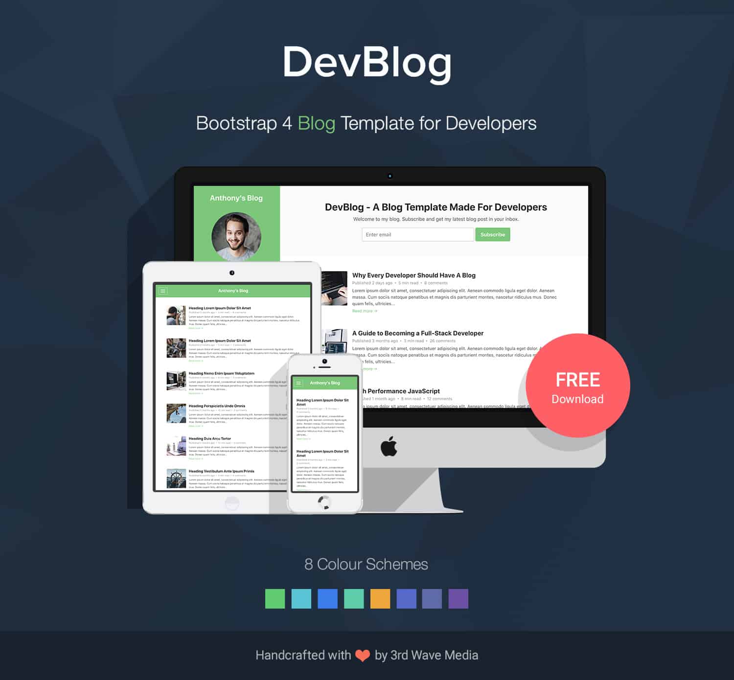 Bootstrap 4 Blog Template for Developers