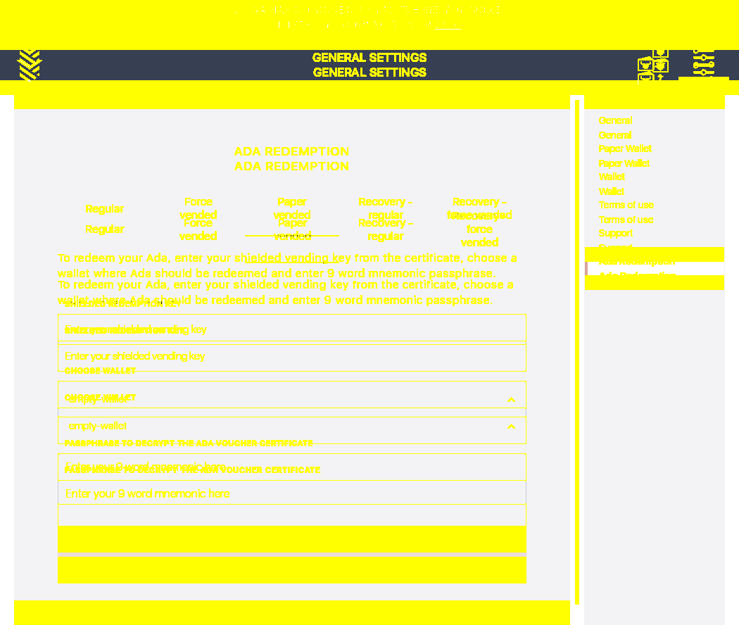 User redeems manually entered Paper vended shielded vending key and passphrase/5_77-I click on ada redemption choices tab.png