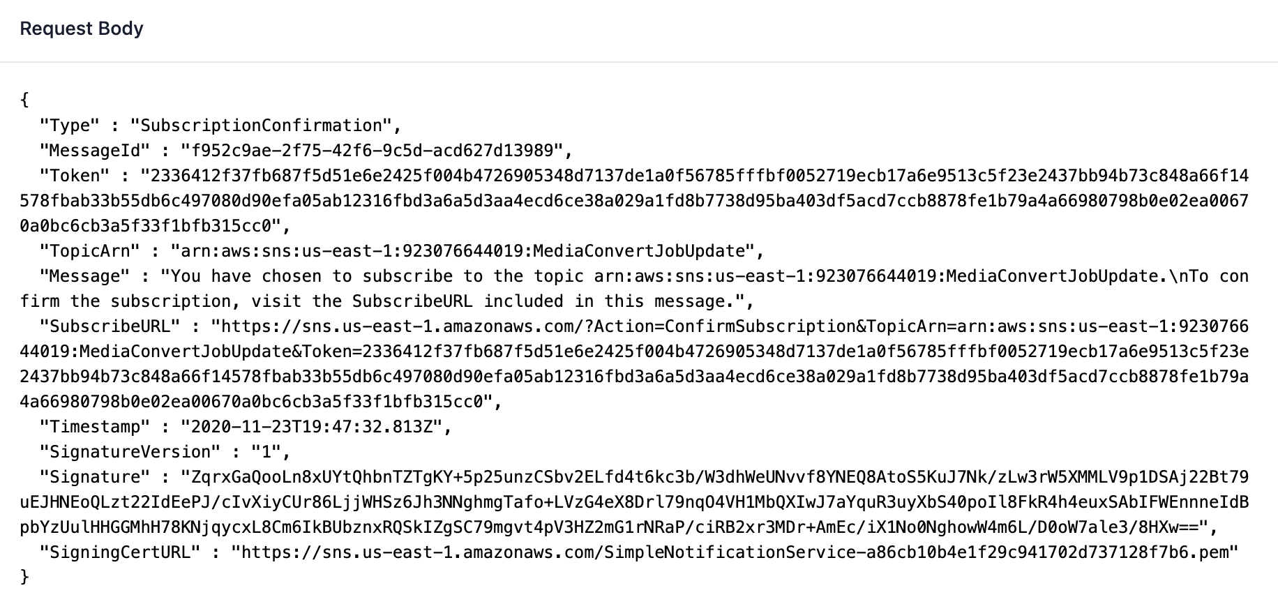 AWS SNS Subscription Confirmation Screenshot