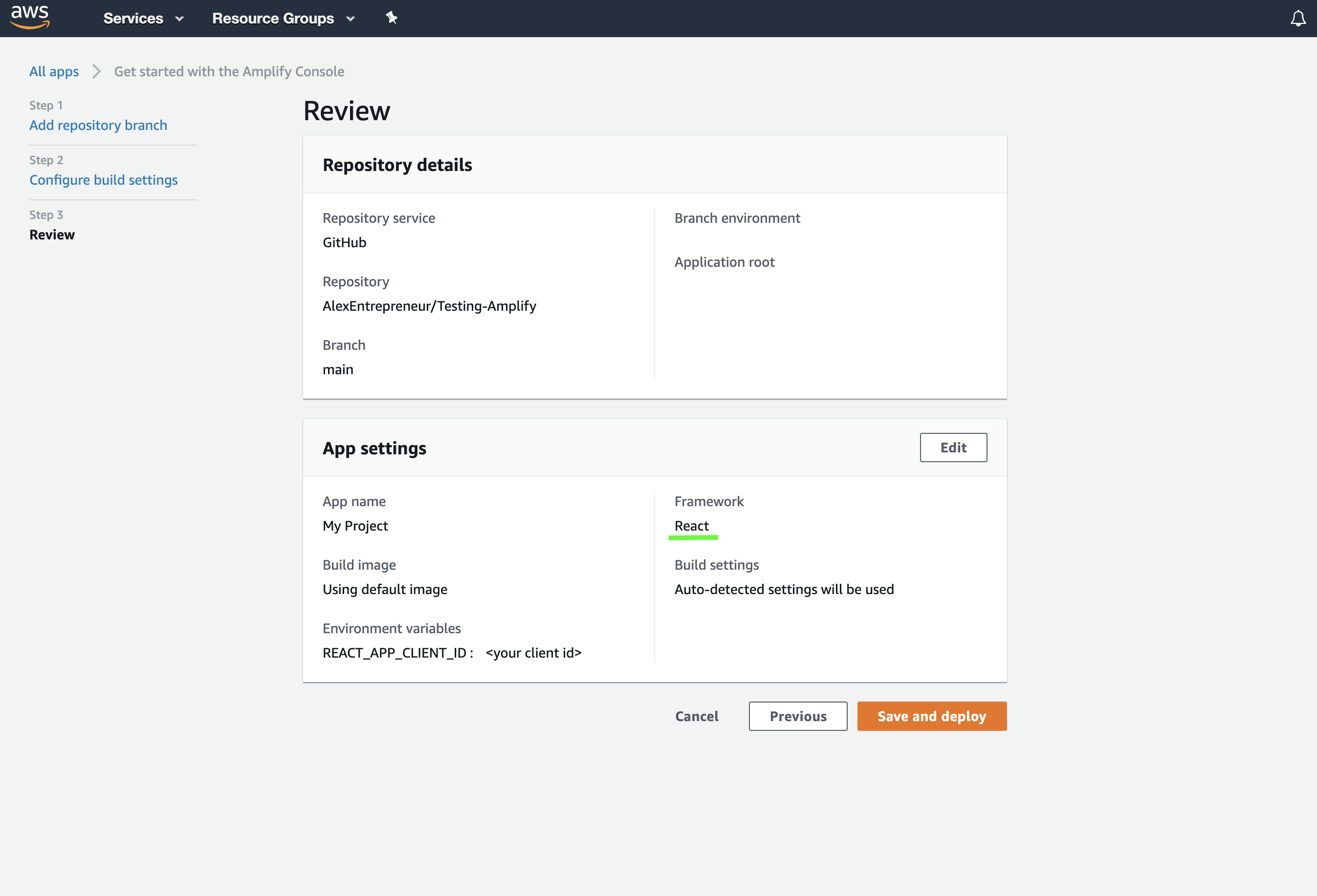 Reviewing Your Deployment Settings