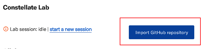 The button for "Import GitHub Repository"