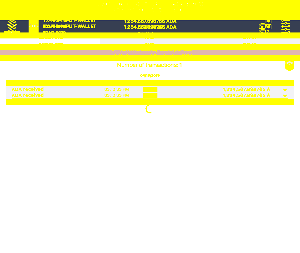 Open the tx history of a wallet with a big input tx IT104/4_48-I should see that the number of transactions is .png