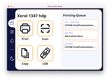 Screenshot of the Printer Demo