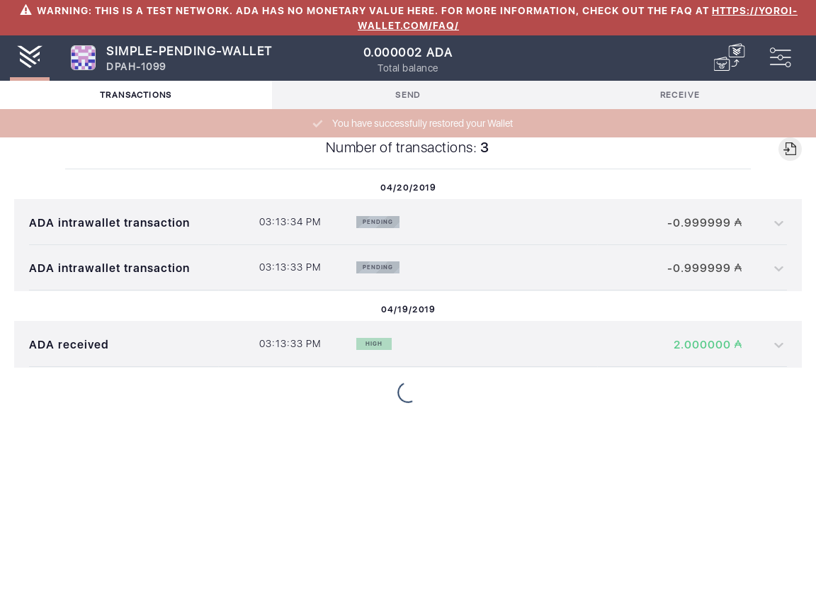 Open the tx history of a simple wallet IT102/4_15-I should see that the number of transactions is .png