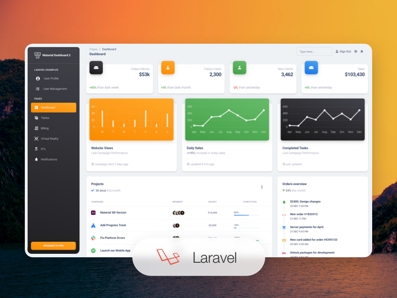 Material Dashboard Laravel