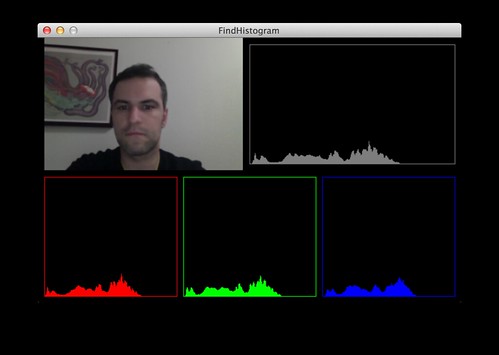 gray, red, green, blue histograms