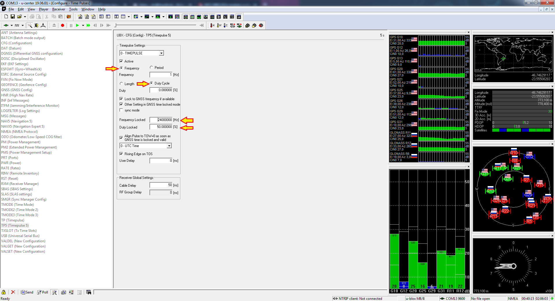 U-Blox Signal Generator configuration