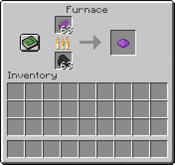 An animated image showing the process of drying petals in a furnace to retrieve their respectively colored dye counterpart