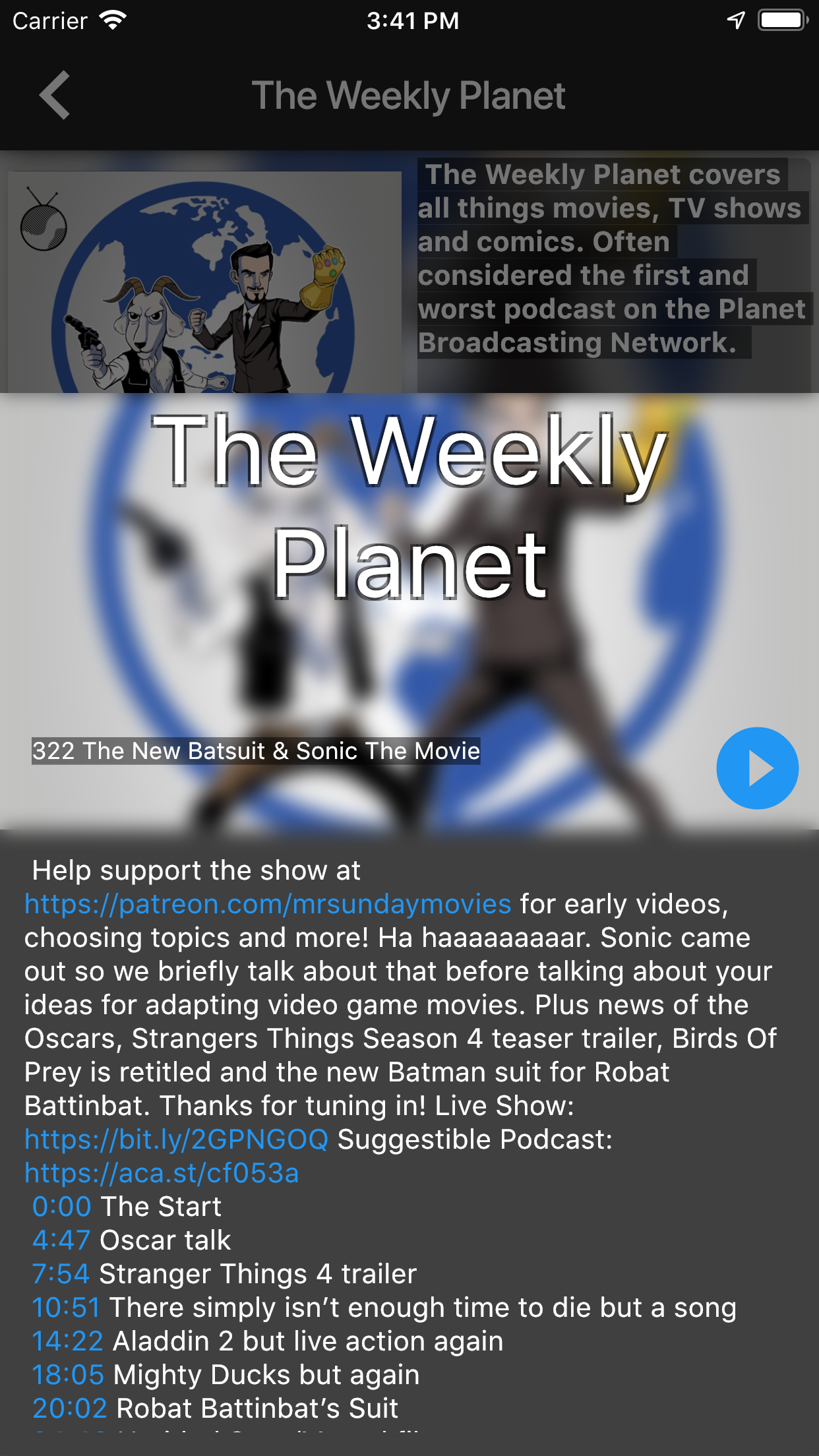 iOS Episode Page