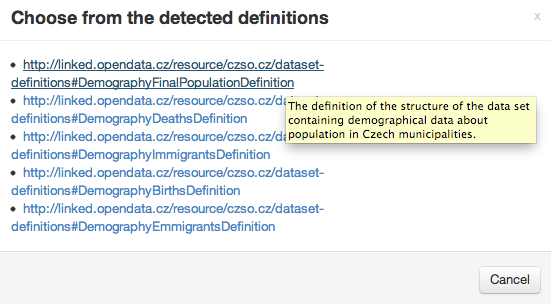 DataCube - Data Structure Definitions