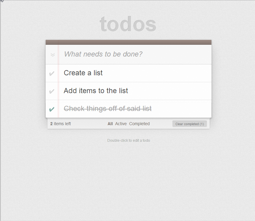 TodoMVC Screenshot