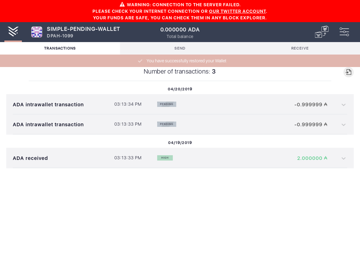 Open the tx history of an already loaded wallet IT105/3_55-I see the transactions summary.png