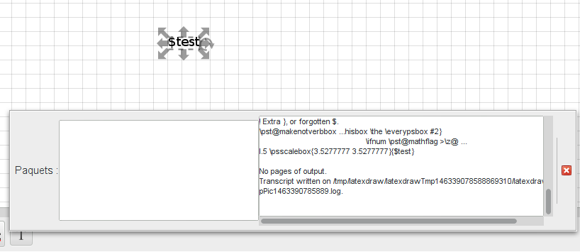 Error log panel