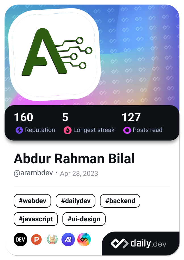 Abdur Rahman Bilal's Dev Card