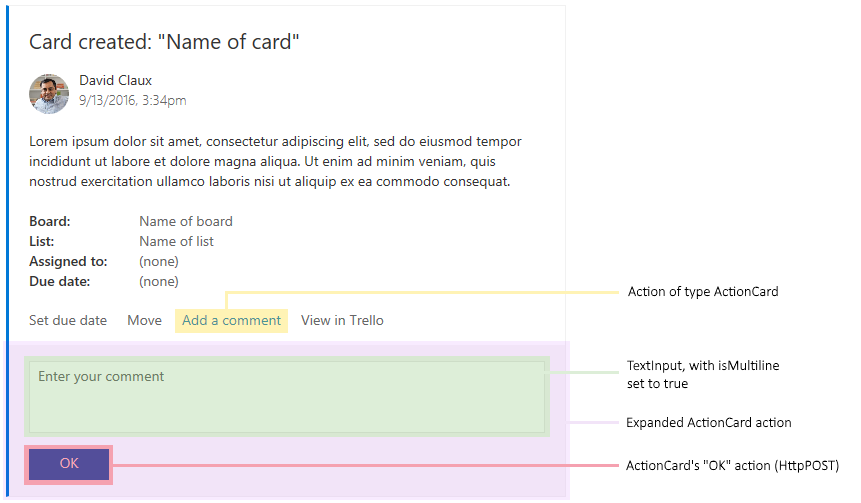 Teams Card Explanatiuion