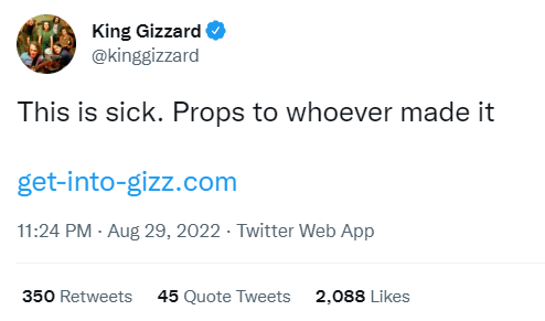 King Gizzard tweet