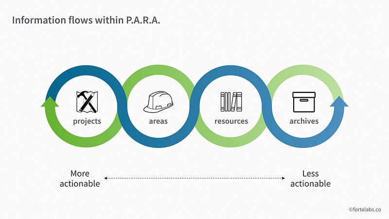 Information flows within P.A.R.A.