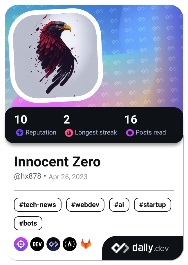 Innocent Zero's Dev Card