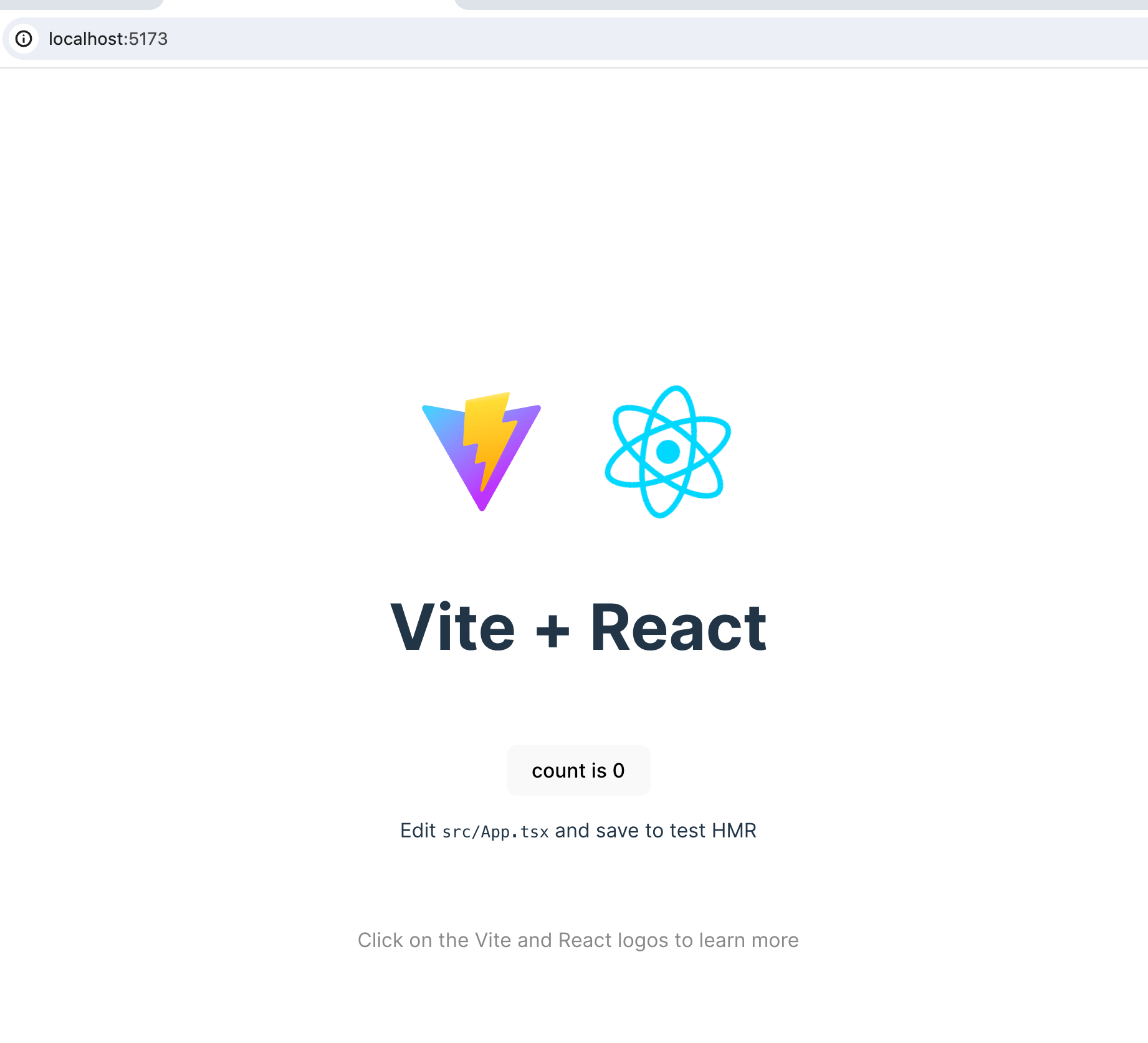 Vite project initial page