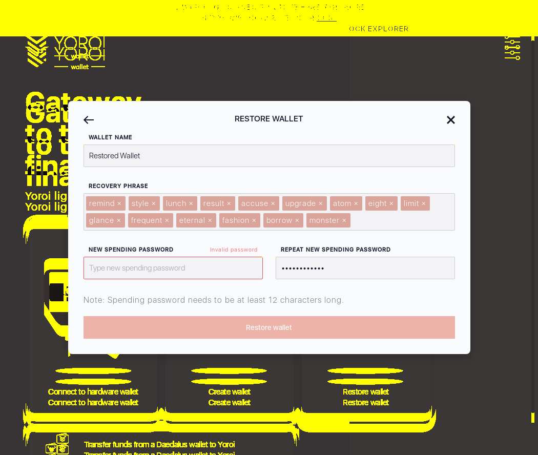 Wallet cant be restored without entering password IT26/8_102-I click the Restore Wallet button.png