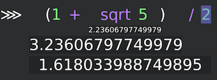 Golden ratio example